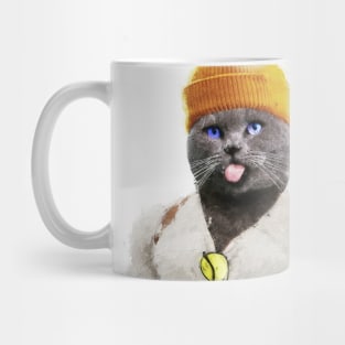 Hipster Cat in Oil: A Feline Fashionista Masterpiece Mug